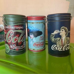 3 Coca Cola decor tins